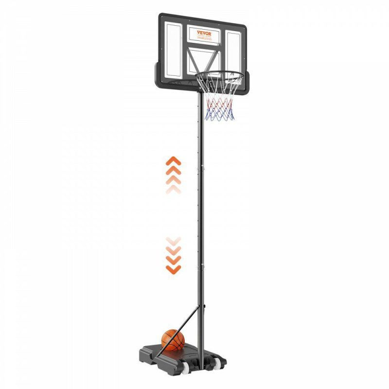 Basketball Equipment |  Basketball Hoop, 4-10 ft Adjustable Height Portable Backboard System, 44 inch Basketball Hoop & Goal, Kids & Adults Basketball Set with Wheels, Stand, and Fillable Base, for Outdoor/Indoor Basketball Equipment Basketball Equipment