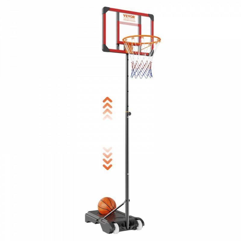 Basketball Equipment |  Basketball Hoop, 5-7 ft Adjustable Height Portable Backboard System, 28 inch Basketball Hoop & Goal, Kids & Adults Basketball Set with Wheels, Stand, and Fillable Base, for Outdoor/Indoor Basketball Equipment Basketball Equipment