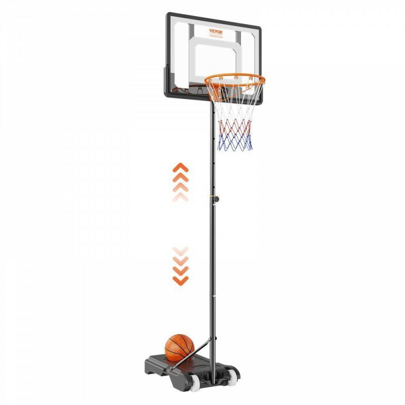 Basketball Equipment |  Basketball Hoop, 5-7 ft Adjustable Height Portable Backboard System, 32 inch Basketball Hoop & Goal, Kids & Adults Basketball Set with Wheels, Stand, and Fillable Base, for Outdoor/Indoor Basketball Equipment Basketball Equipment