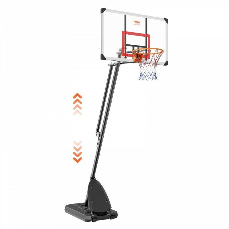 Basketball Equipment |  Basketball Hoop, 7.6-10 ft Adjustable Height Portable Backboard System, 50 inch Basketball Hoop & Goal, Kids & Adults Basketball Set with Wheels, Stand, and Fillable Base, for Outdoor/Indoor Basketball Equipment Basketball Equipment