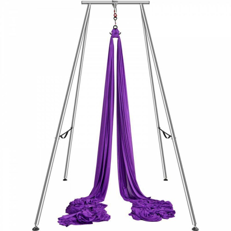 Exercise & Fitness |  Aerial Yoga Frame & Yoga Hammock, 9.67 ft Height Professional Yoga Swing Stand Comes with 13.1 Yards Aerial Hammock, Max 551.15 lbs Load Capacity Yoga Rig for Indoor Outdoor Aerial Yoga, Purple Purple Exercise & Fitness Exercise & Fitness