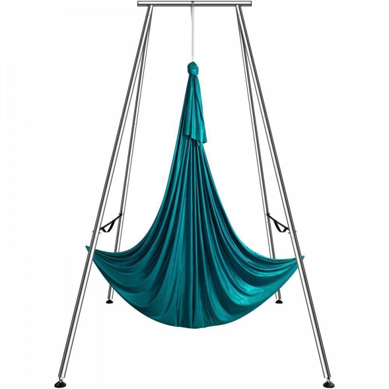 Exercise & Fitness |  Aerial Yoga Frame & Yoga Hammock, 9.67 ft Height Professional Yoga Swing Stand Comes with 6.6 Yards Aerial Hammock, Max 551.15 lbs Load Capacity Yoga Rig for Indoor Outdoor Aerial Yoga, Green Atrovirens Exercise & Fitness Atrovirens