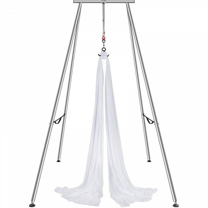 Exercise & Fitness |  Aerial Yoga Frame & Yoga Hammock, 9.67 ft Height Professional Yoga Swing Stand Comes with 6.6 Yards Aerial Hammock, Max 551.15 lbs Load Capacity Yoga Rig for Indoor Outdoor Aerial Yoga, White White Exercise & Fitness Exercise & Fitness