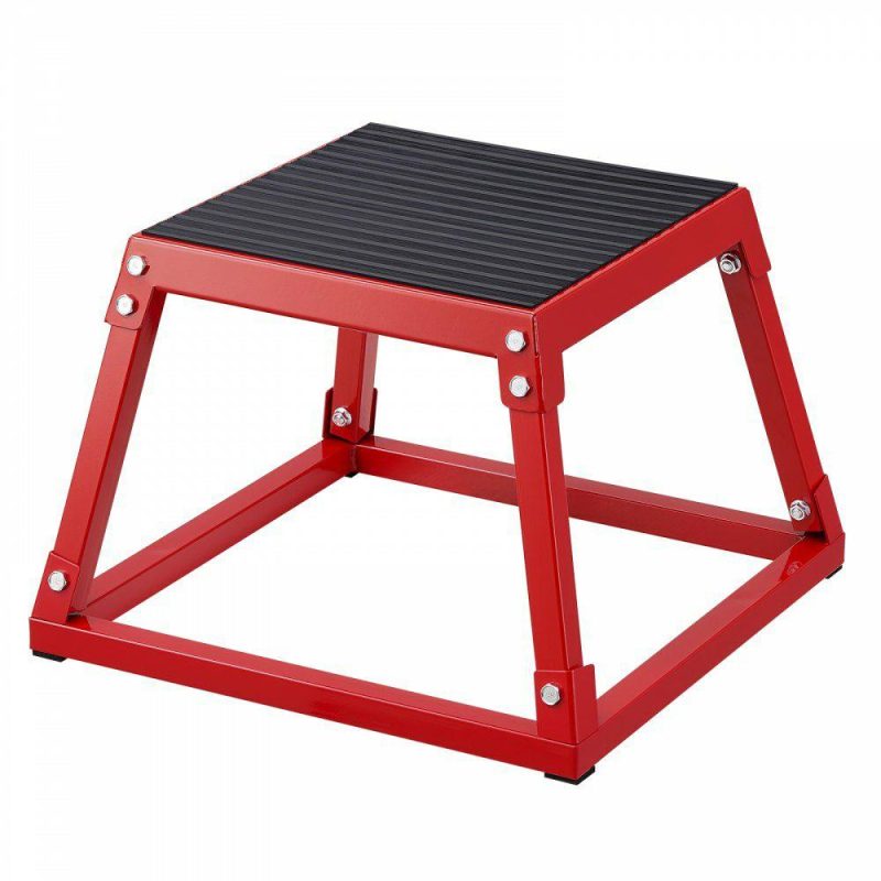 Exercise & Fitness |  Plyometric Jump Box, 12 Inch Plyo Box, Steel Plyometric Platform and Jumping Agility Box, Anti-Slip Fitness Exercise Step Up Box for Home Gym Training, Conditioning Strength Training, Red Exercise & Fitness Exercise & Fitness