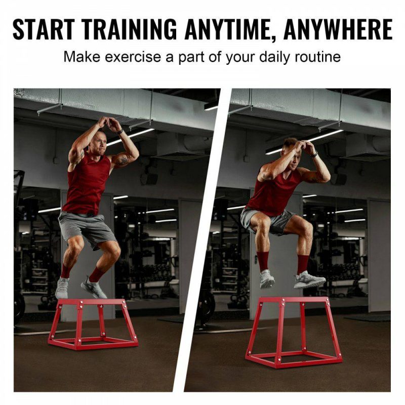 Exercise & Fitness |  Plyometric Jump Boxes, 12/18/24/30 Inch Plyo Box, Platform and Jumping Agility Box, Anti-Slip Fitness Exercise Step Up Box Set for Home Gym Training, Conditioning Strength Training, Red Exercise & Fitness Exercise & Fitness