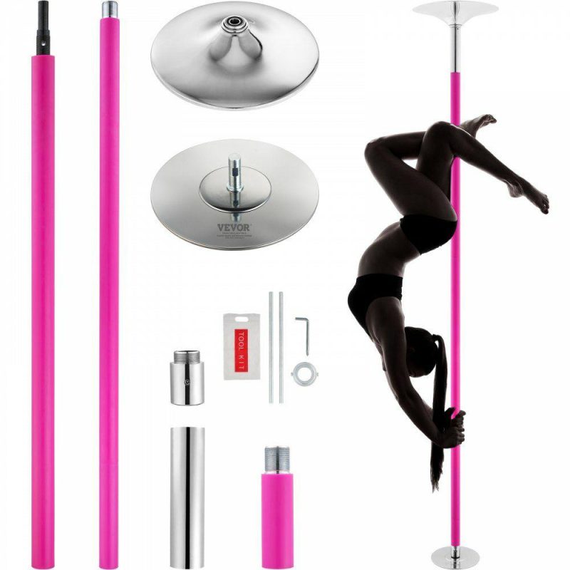 Exercise & Fitness |  Professional Dancing Pole, Spinning Static Dancing Pole Kit, Portable Removable Pole, 40mm Heavy-Duty Stainless Steel Pole, Height Adjustable Fitness Pole, for Exercise Home Club Gym, Pink Exercise & Fitness Exercise & Fitness