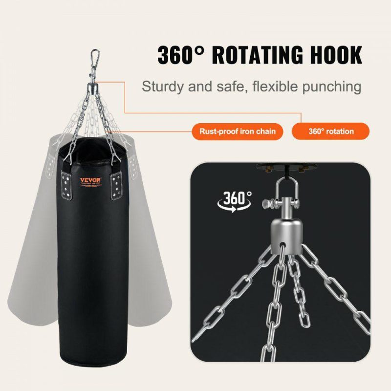 Exercise & Fitness |  Punching Bag for Adults, 4ft PVC Heavy Boxing Bag Set, Punching Bag with Chains and Gloves, Hanging Boxing Bag for MMA Karate Judo, Muay Thai Kickboxing Boxing, Home Gym Training, (Unfilled) Exercise & Fitness Exercise & Fitness