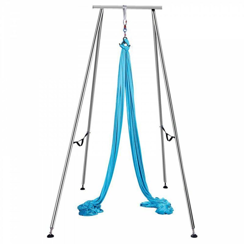 Exercise & Fitness |  Yoga Sling Inversion, 9.6 FT Height Inversion Yoga Swing Stand, Max Capacity 551 LBS Aerial Yoga Frame with 39.4 FT Yoga Swing Inversion Sling Body Bundle Safety Belts Exercise & Fitness Exercise & Fitness