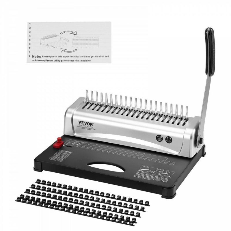 Filing & Binding System |  Binding Machine, Comb Binding Machine 21-Holes Binding 450 Sheets, Book Binder Machine with 100 PCS 3/8” Comb Binding Spines, for Letter Size, A4, A5 Filing & Binding System Filing & Binding System