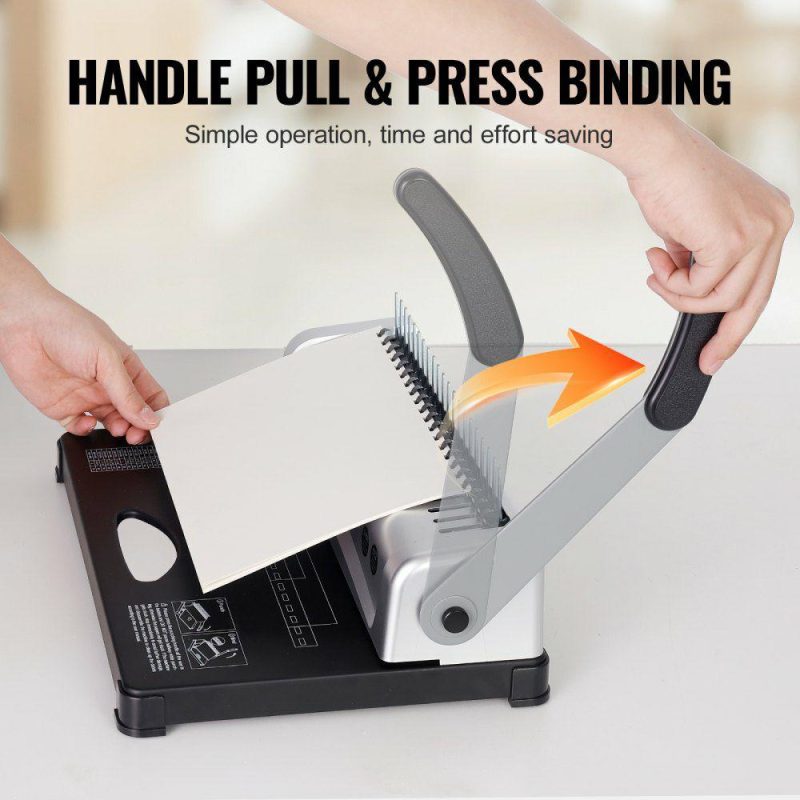 Filing & Binding System |  Binding Machine, Comb Binding Machine 21-Holes Binding 450 Sheets, Book Binder Machine with 100 PCS 3/8” Comb Binding Spines, for Letter Size, A4, A5 Filing & Binding System Filing & Binding System