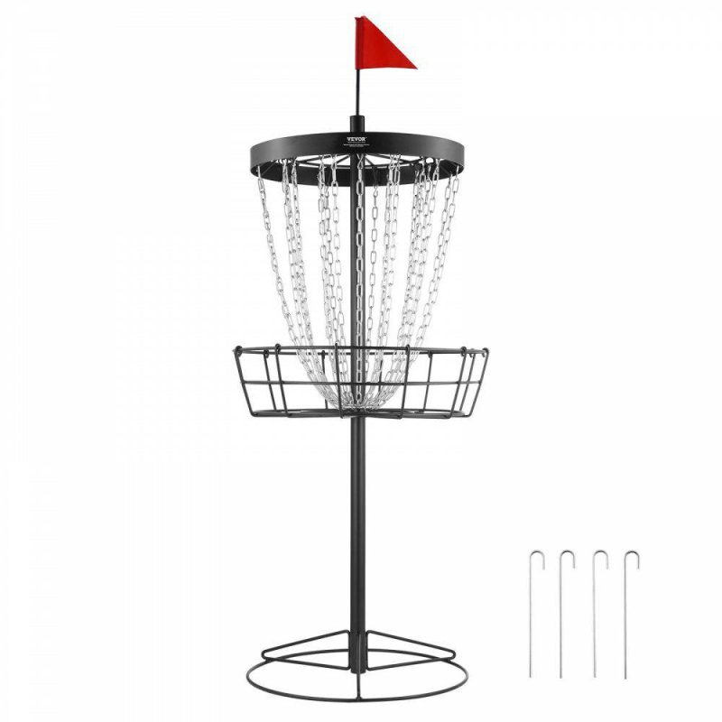 Golf Equipment |  Disc Golf Basket, 24-Chains Portable Disc Golf Target Hole, Heavy Duty Steel Practice Disc Golf Target, Indoor & Outdoor Disc Golf Course Basket, Disc Golf Basket Stand Equipment, Black Black Golf Equipment Black