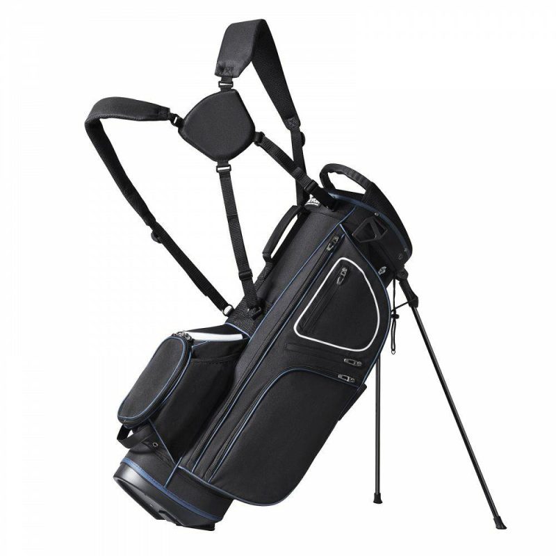 Golf Equipment |  Golf Cart Bag with 14 Way Organizer Divider Top, 35” 11 Pockets Premium Cart Bag with Stand, Durable Golf Bags with Handles & Dust Cover & Detachable Dual Strap for Men & Women, Black White Black Golf Equipment Black