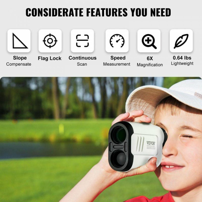 Golf Equipment |  Golf Rangefinder, 650 Yards Laser Golfing Hunting Range Finder, 6X Magnification Distance Measuring, Golfing Accessory with High-Precision Flag Lock, Slope Switch, Continuous Scan, and Batteries Golf Equipment Golf Equipment