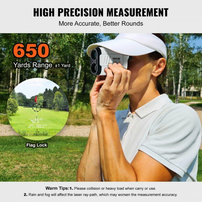 Golf Equipment |  Golf Rangefinder, 650 Yards Laser Golfing Hunting Range Finder, 6X Magnification Distance Measuring, Golfing Accessory with High-Precision Flag Lock, Slope Switch, Continuous Scan, and Batteries Golf Equipment Golf Equipment