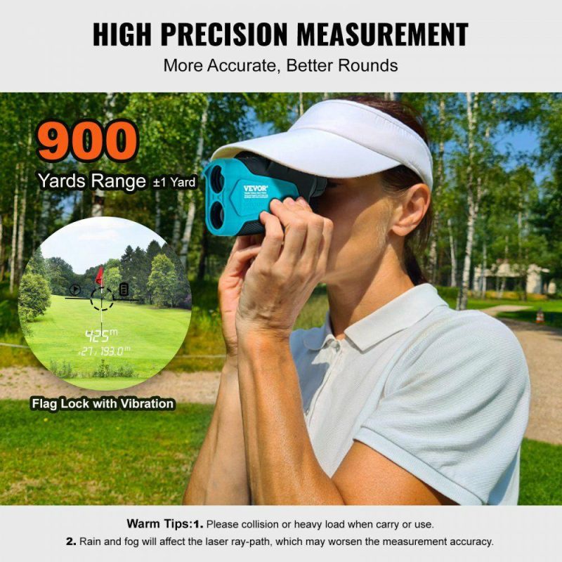 Golf Equipment |  Golf Rangefinder, 900 Yards Laser Golfing Hunting Range Finder, 6X Magnification Distance Measuring, Golfing Accessory with External Magnet Mount, High-Precision Flag Lock, Slope, and Batteries Golf Equipment Golf Equipment