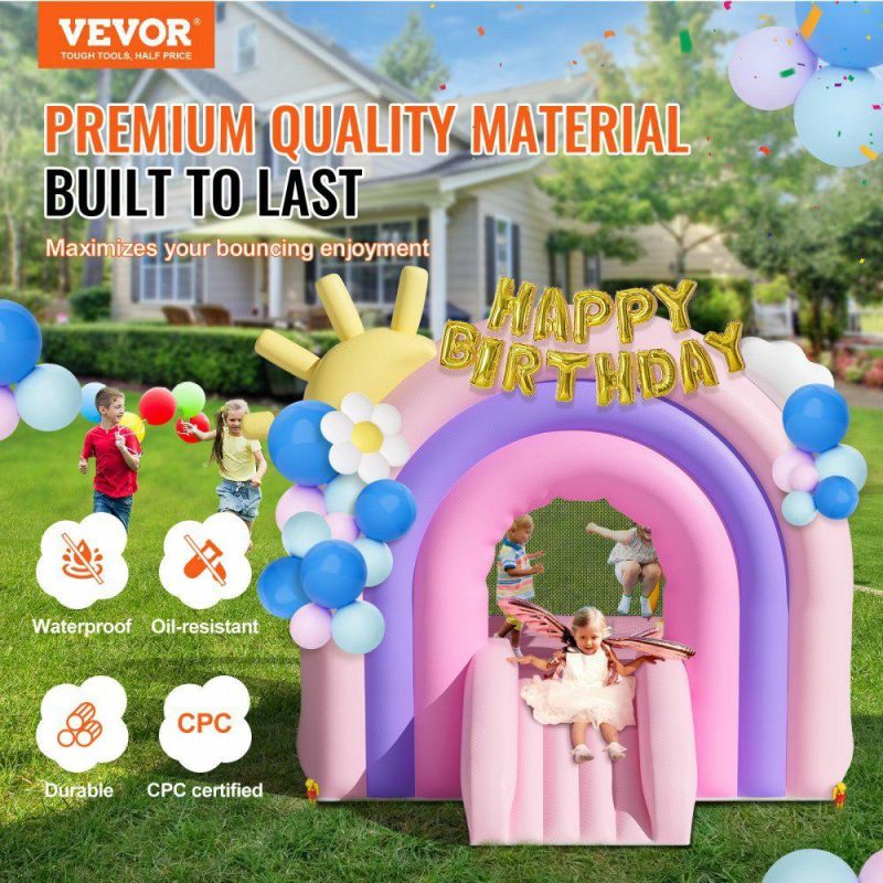 Leisure Sports |  Inflatable Bounce House, Indoor Outdoor Playhouse Trampoline, Kid Jumping Bouncer with Blower, Slide, Storage Bag, Family Backyard Bouncy Castle, for Girls Boys Ages 3–8 Years, 110x91x91 inch Leisure Sports Leisure Sports