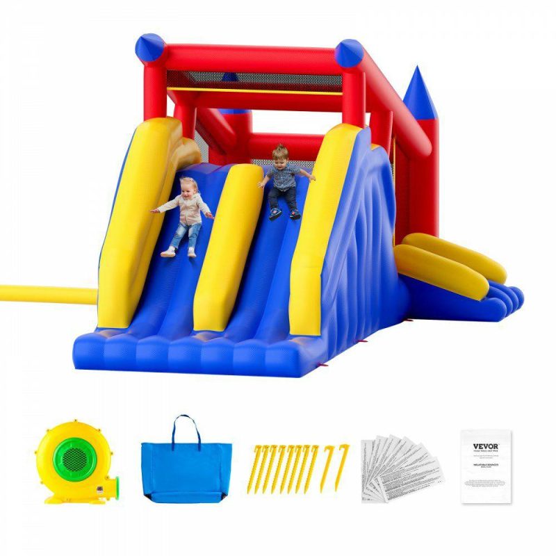 Leisure Sports |  Inflatable Bounce House, Outdoor High Quality Playhouse Trampoline, Jumping Bouncer with Blower, Slide, and Storage Bag, Family Backyard Bouncy Castle, for Kid Ages 3–8 Years, 183x102x92 inch Leisure Sports Leisure Sports