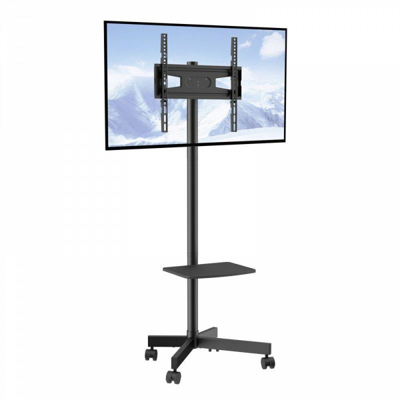 Office Electronics |  Mobile TV Stand, Mobile TV Cart for 23 to 60 inch TVs, Height Adjustable Portable TV Stand with Wheels, with A Tray for Audio-Visual Devices, Rolling TV Stand with Mount for Bedroom, Living Room Office Electronics Office Electronics