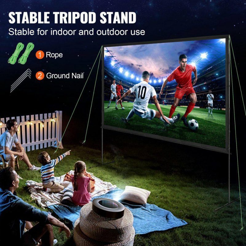 Office Electronics |  Projector Screen with Stand, 120 inch 16:9 4K 1080 HD Outdoor Movie Screen with Stand, Wrinkle-Free Projection Screen with Bar Feet and Carry Bag, for Home Theater Cinema Backyard Movie Night Office Electronics Office Electronics