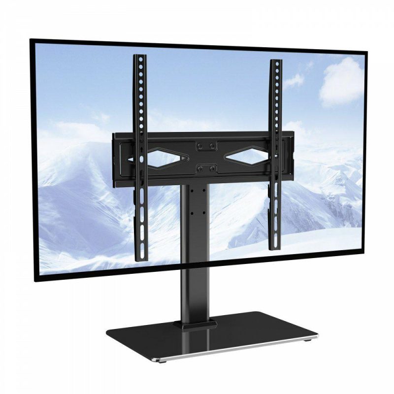 Office Electronics |  TV Stand Mount, Swivel Universal TV Stand for 32 to 55 inch TVs, Height Adjustable Portable Floor TV Stand with Tempered Glass Base for Bedroom, Living Room Office Electronics Office Electronics