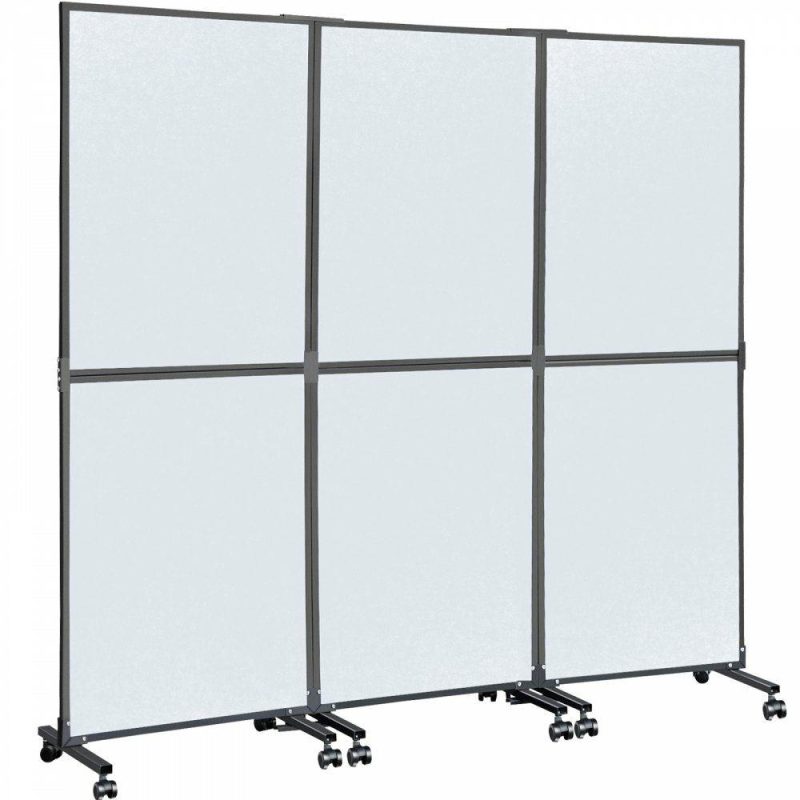 Office Furniture |  Acoustic Room Divider 72″ x 66″ Office Partition Panel 3 Pack Office Divider Wall Cool Gray Office Dividers Partition Wall Polyester & 45 Steel Cubicle Wall Reduce Noise and Visual Distractions Gray Office Furniture Gray