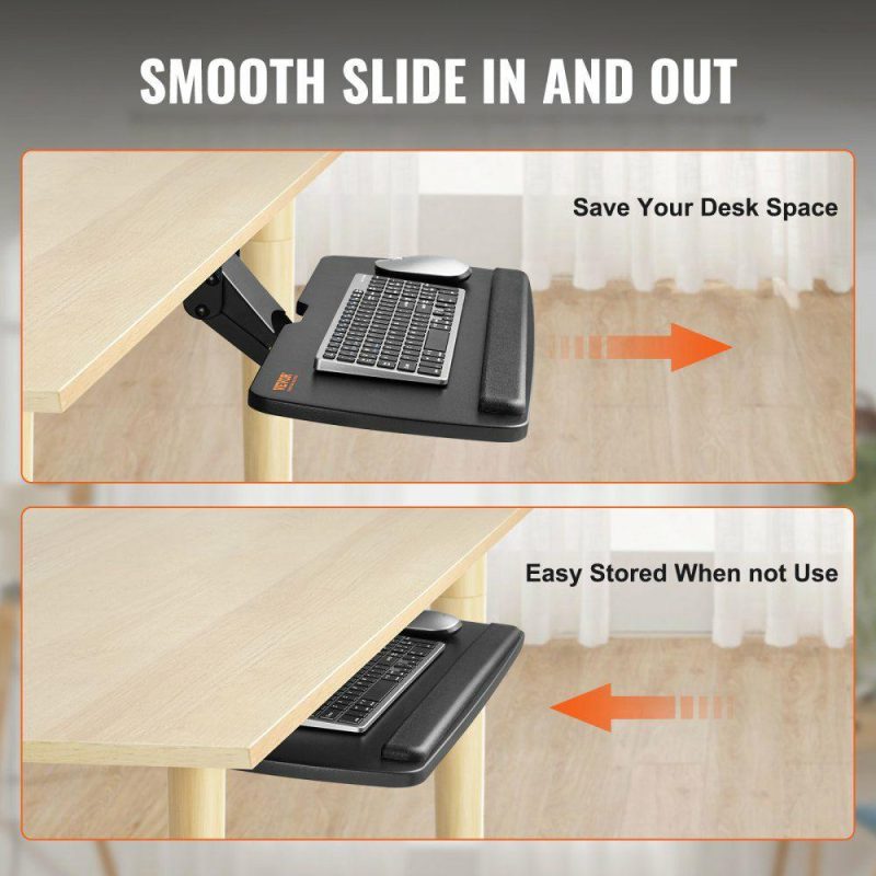 Office Furniture |  Keyboard Tray under Desk Adjustable Height, Height and Angle Adjustable under Desk Keyboard Tray Slide out, Large 25×9.8 inch Keyboard Holder under Desk for Typing in Home, Office Work Office Furniture Office Furniture