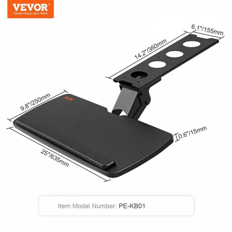 Office Furniture |  Keyboard Tray under Desk Adjustable Height, Height and Angle Adjustable under Desk Keyboard Tray Slide out, Large 25×9.8 inch Keyboard Holder under Desk for Typing in Home, Office Work Office Furniture Office Furniture