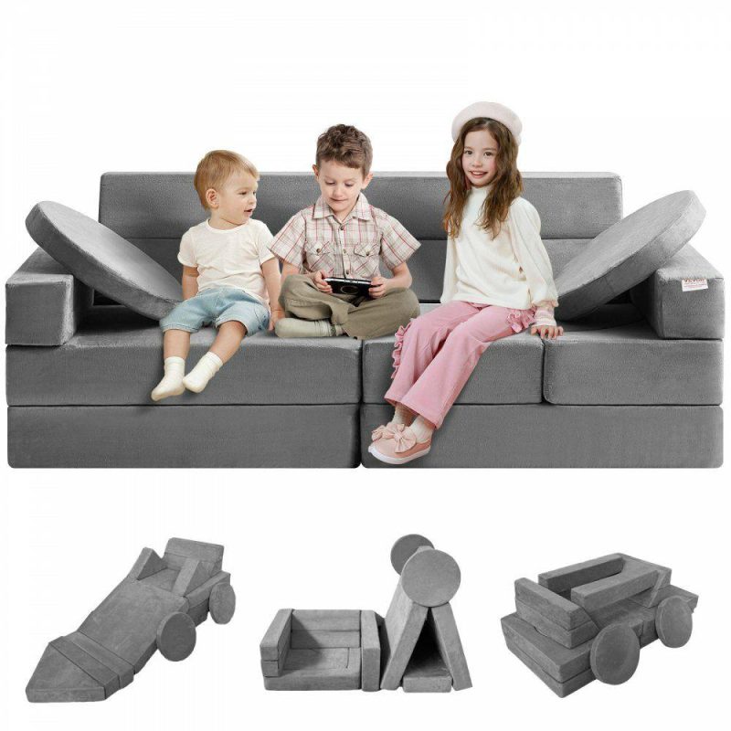 Office Furniture |  Play Couch, Modular Kids Nugget Couch 15pcs, Toddler Foam Sofa Couch with High-density 25D Sponge for Playing, Creating, Sleeping, Imaginative Kids Furniture for Bedroom and Playroom Office Furniture