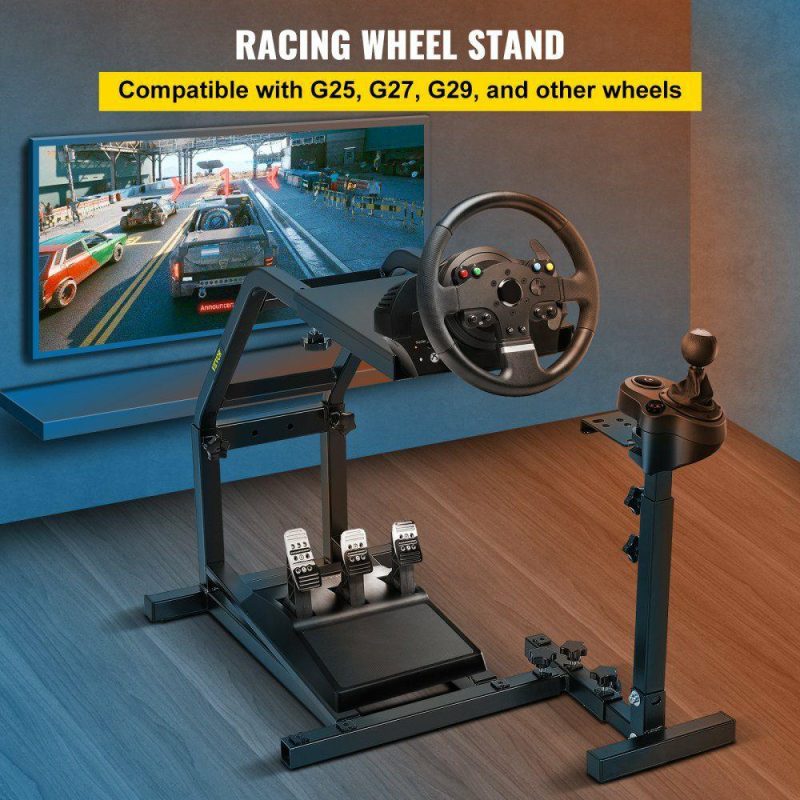 Office Furniture |  Racing Simulator Cockpit Height Adjustable Racing Wheel Stand with fit for Logitech G25, G27, G29, G920 Racing Wheel and Pedals Not Included Office Furniture Office Furniture