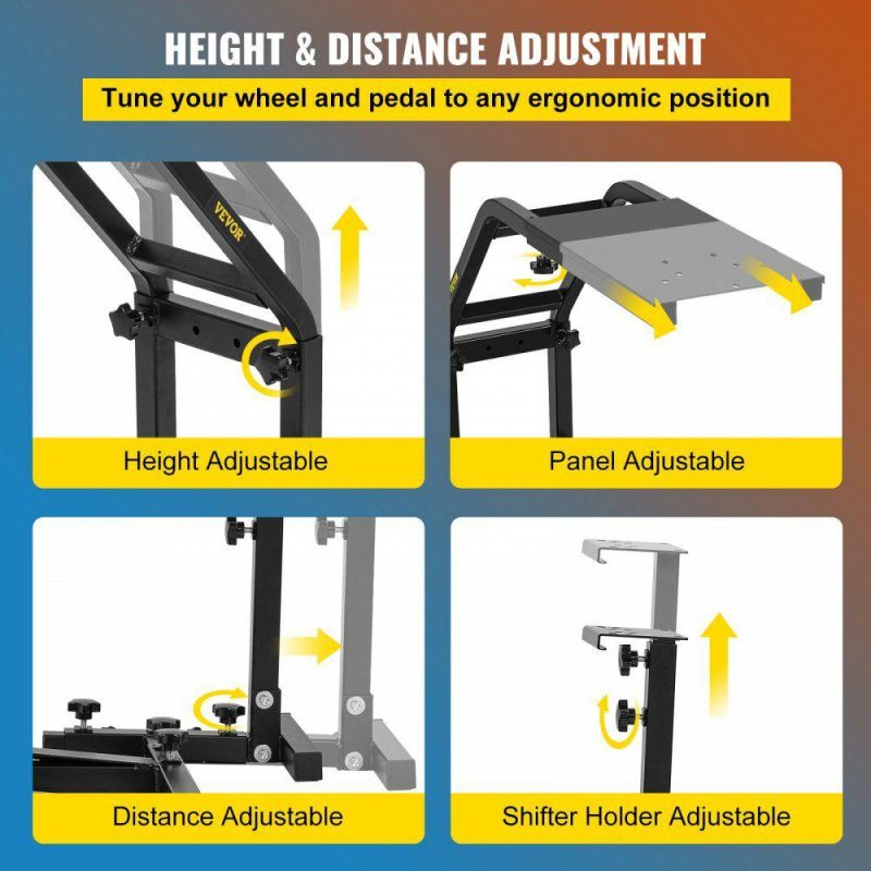 Office Furniture |  Racing Simulator Cockpit Height Adjustable Racing Wheel Stand with fit for Logitech G25, G27, G29, G920 Racing Wheel and Pedals Not Included Office Furniture Office Furniture