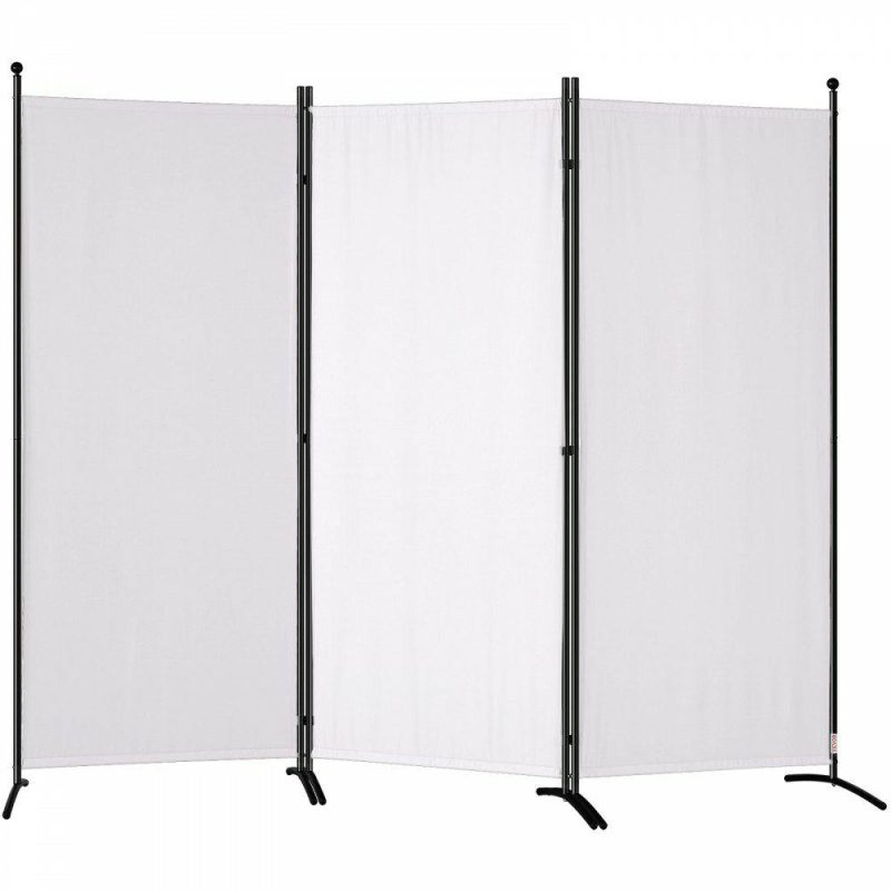 Office Furniture |  Room Divider, 6.1 ft （102×71inch）Room Dividers and Folding Privacy Screens (3-panel), Fabric Partition Room Dividers for Office, Bedroom, Dining Room, Study, Freestanding, White White Office Furniture Office Furniture