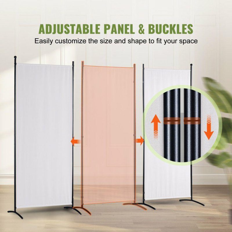 Office Furniture |  Room Divider, 6.1 ft （102×71inch）Room Dividers and Folding Privacy Screens (3-panel), Fabric Partition Room Dividers for Office, Bedroom, Dining Room, Study, Freestanding, White White Office Furniture Office Furniture