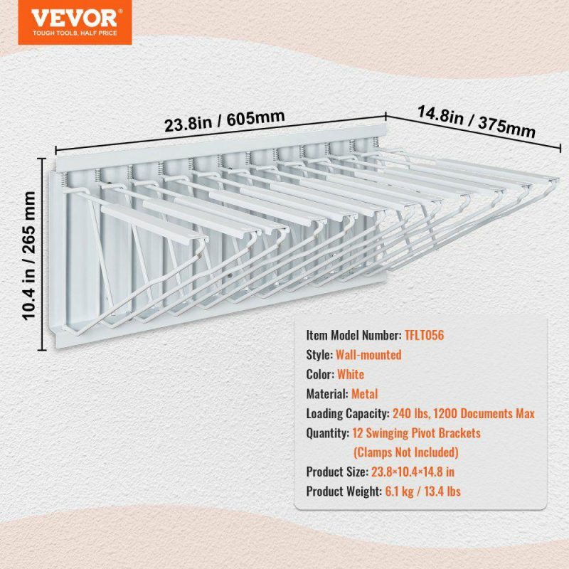 Office Furniture |  Wall Mount Blueprint Storage Rack Blueprint Holder with 12 Pivot Brackets Office Furniture Office Furniture