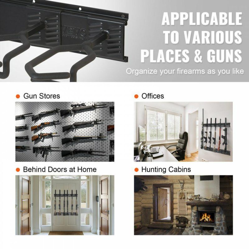 Office Storage Supplies |  Gun Rack, Indoor Gun Rack Wall Mount, 6-Slot Vertical Rifle Shotgun Gun Rack, 180 lb Heavy Duty Metal Wall Gun Rack Display Stand with Soft Padding Office Storage Supplies Office Storage Supplies