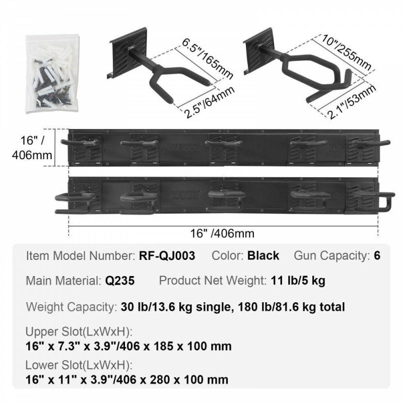 Office Storage Supplies |  Gun Rack, Indoor Gun Rack Wall Mount, 6-Slot Vertical Rifle Shotgun Gun Rack, 180 lb Heavy Duty Metal Wall Gun Rack Display Stand with Soft Padding Office Storage Supplies Office Storage Supplies