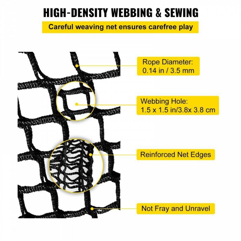 Outdoor Recreation |  Climbing Cargo Net, 14.8 x 14.8 ft Playground Climbing Cargo Net, Polyester Double Layers Cargo Net Climbing Outdoor w/500lbs Weight Capacity, Rope Bridge Net for Tree House, Monkey Bar, Black Office Supplies Outdoor Recreation