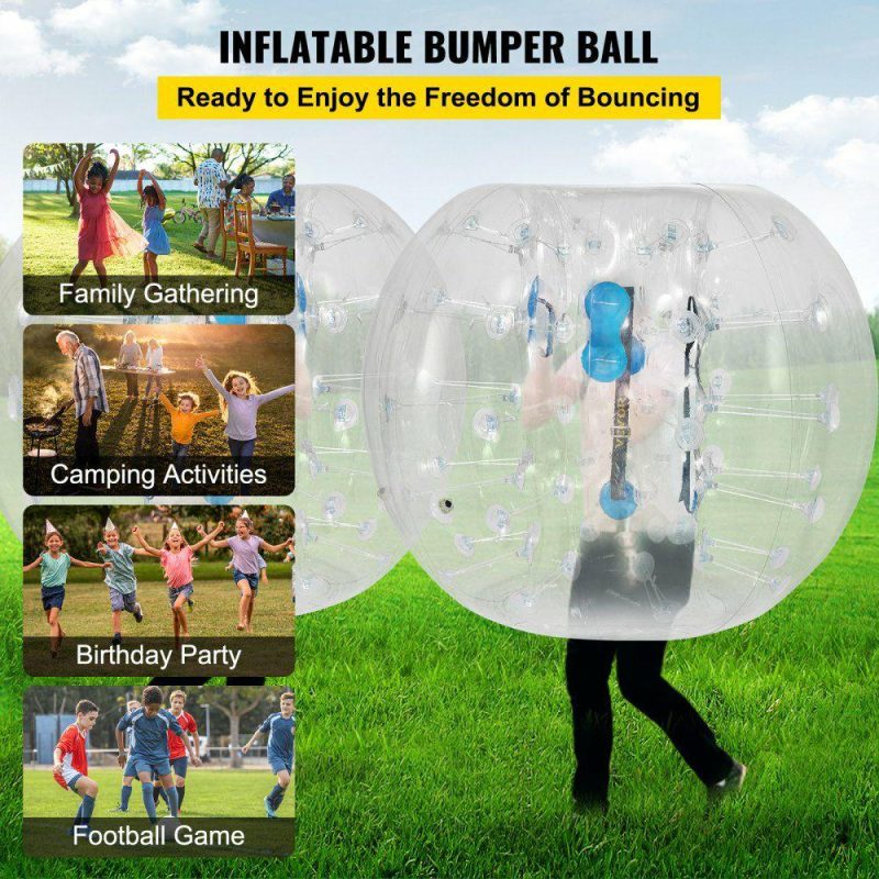 Outdoor Sports |  2PCS Inflatable Bumper Ball 4 FT / 1.2M Diameter, Bubble Soccer Ball, Blow It Up in 5 Min, Inflatable Zorb Ball for Adults or Children (4 FT, Transparent) Transparent Outdoor Sports Outdoor Sports