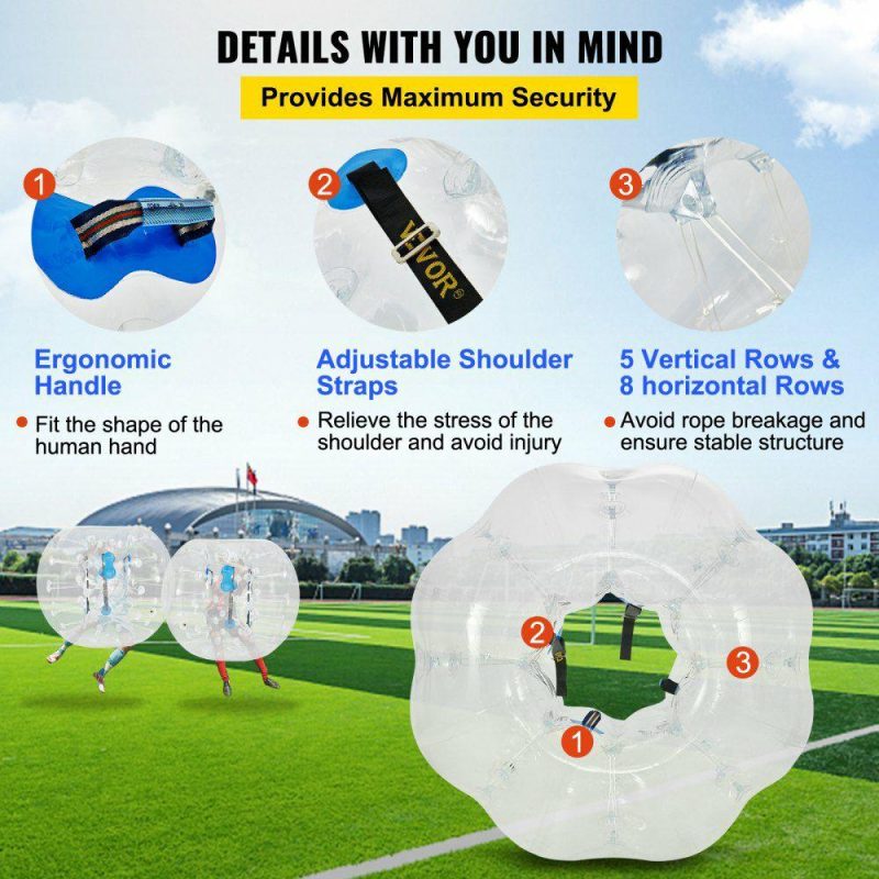 Outdoor Sports |  2PCS Inflatable Bumper Ball 4 FT / 1.2M Diameter, Bubble Soccer Ball, Blow It Up in 5 Min, Inflatable Zorb Ball for Adults or Children (4 FT, Transparent) Transparent Outdoor Sports Outdoor Sports