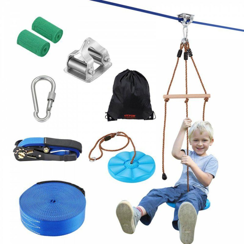 Outdoor Sports |  52 ft Zip Line Kit for Kids Adult Trolley Slackers Zipline Up to 500 lb Outdoor Sports Outdoor Sports