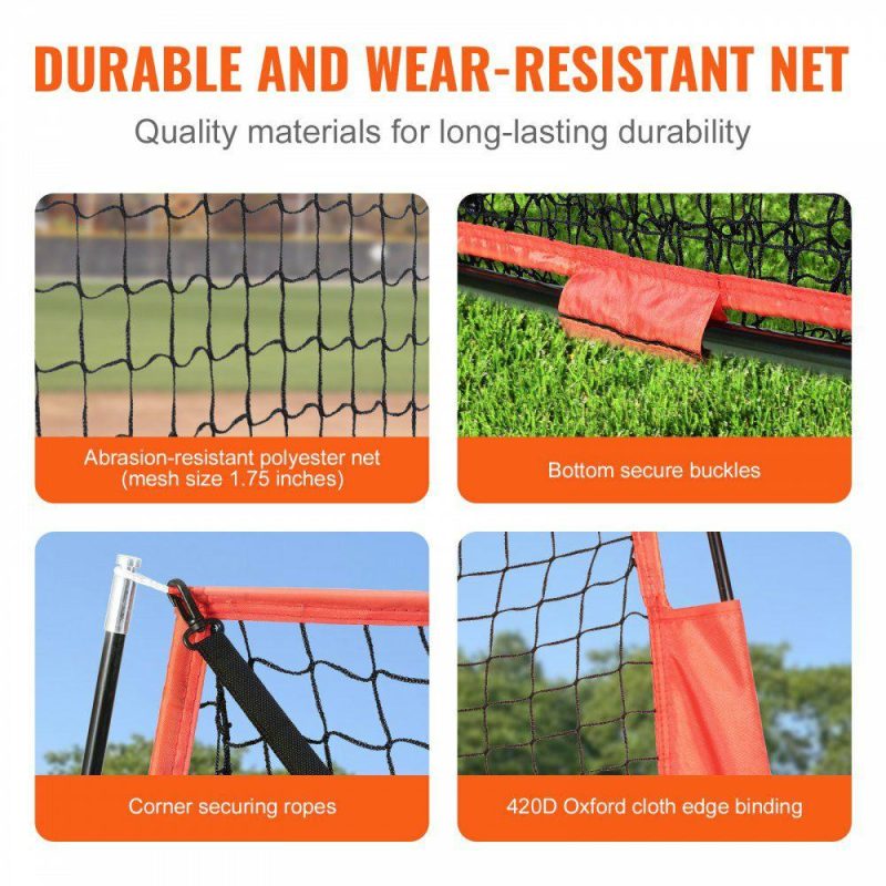 Outdoor Sports |  7×7 ft Baseball Softball Practice Net, Portable Baseball Training Net for Hitting Batting Catching Pitching, Backstop Baseball Equipment with Bow Frame, Carry Bag, Strike Zone, Ball, Batting Tee Outdoor Sports Outdoor Sports