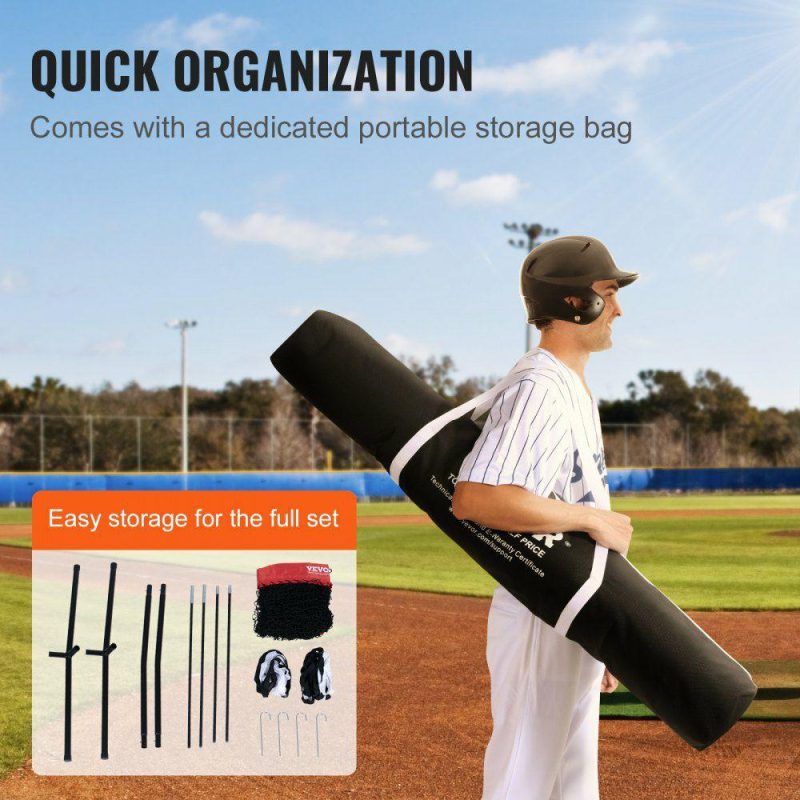 Outdoor Sports |  7×7 ft Baseball Softball Practice Net, Portable Baseball Training Net for Hitting Batting Catching Pitching, Backstop Baseball Equipment with Bow Frame, Carry Bag, Strike Zone, Ball, Batting Tee Outdoor Sports Outdoor Sports