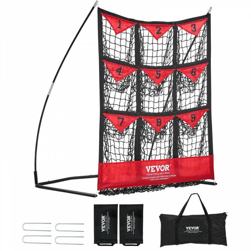 Outdoor Sports |  9 Hole Baseball Net, 49″x42″ Softball Baseball Training Equipment for Hitting Pitching Practice, Portable Quick Assembly Trainer Aid with Carry Bag, Strike Zone, Ground Stakes, for Youth Adults Outdoor Sports Outdoor Sports