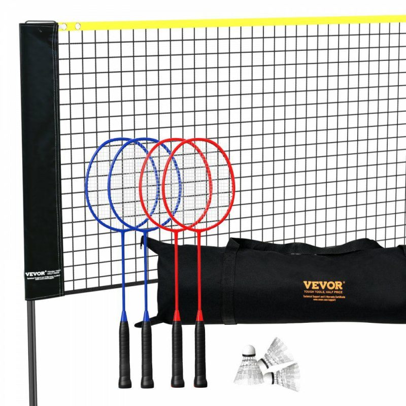 Outdoor Sports |  Badminton Net, Height Adjustable Volleyball Net, 20ft Wide Foldable Pickleball Net, Portable Tennis Net Set with Poles, Stand, Bag, Rackets, Nylon Shuttlecocks, Kid Backyard Indoor Outdoor Use Outdoor Sports Outdoor Sports