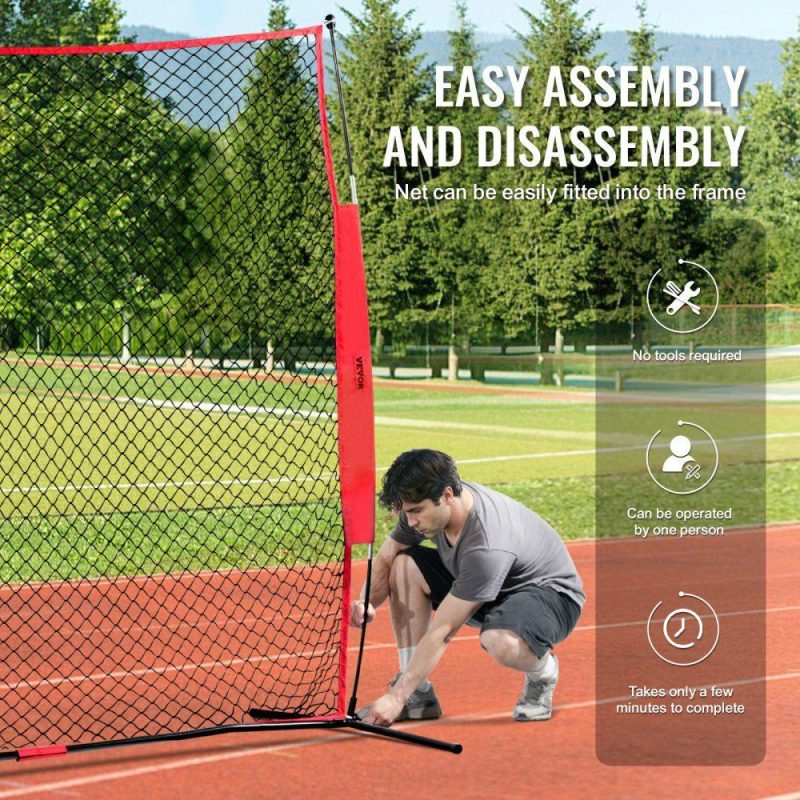 Outdoor Sports |  Barricade Backstop Net, 7×7 ft Ball Sports Barrier Netting, Portable Practice Equipment with Carry Bag, Protection Screen for Baseball Softball Lacrosse Soccer Hockey Training, for Backyard Outdoor Sports Outdoor Sports