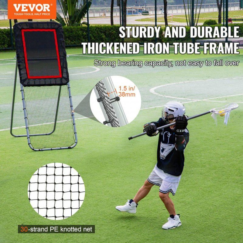 Outdoor Sports |  Folding Lacrosse Rebounder for Backyard, 3×8 Ft Volleyball Bounce Back Net, Pitchback Throwback Baseball Softball Return Training Screen, Adjustable Angle Shooting Practice Training Wall, Black Outdoor Sports Outdoor Sports