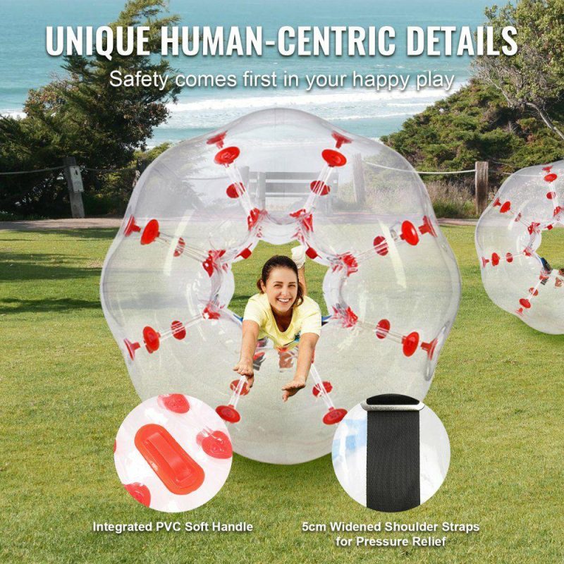 Outdoor Sports |  Inflatable Bumper Ball 1-Pack, 4FT/1.2M Body Sumo Zorb Balls for Teen & Adult, 0.8mm Thick PVC Human Hamster Bubble Balls for Outdoor Team Gaming Play, Bumper Bopper Toys for Garden, Yard, Park Red Polka Dot Outdoor Sports Outdoor Sports