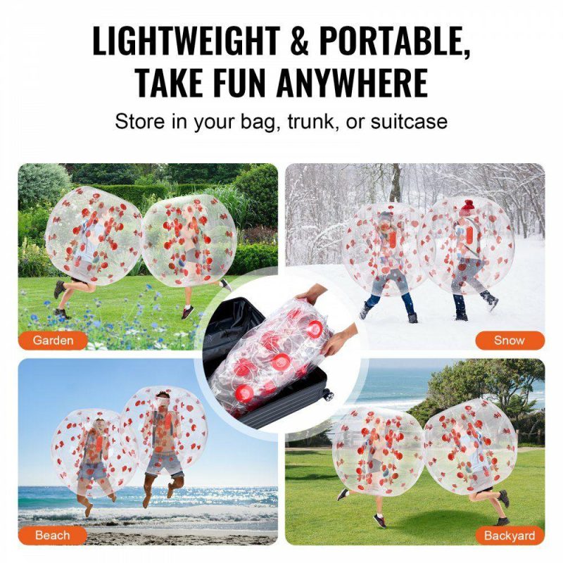 Outdoor Sports |  Inflatable Bumper Ball 1-Pack, 4FT/1.2M Body Sumo Zorb Balls for Teen & Adult, 0.8mm Thick PVC Human Hamster Bubble Balls for Outdoor Team Gaming Play, Bumper Bopper Toys for Garden, Yard, Park Red Polka Dot Outdoor Sports Outdoor Sports