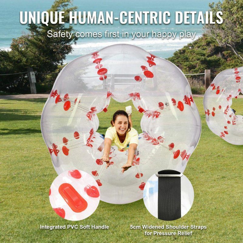 Outdoor Sports |  Inflatable Bumper Ball 1-Pack, 5FT/1.5M Body Sumo Zorb Balls for Teen & Adult, 0.8mm Thick PVC Human Hamster Bubble Balls for Outdoor Team Gaming Play, Bumper Bopper Toys for Garden, Yard, Park Red Polka Dot Outdoor Sports Outdoor Sports