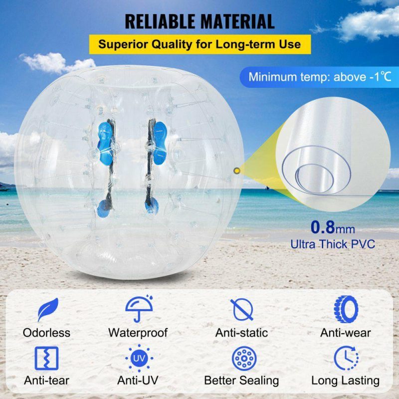 Outdoor Sports |  Inflatable Bumper Ball 4 FT / 1.2M Diameter, Bubble Soccer Ball, Blow It Up in 5 Min, Inflatable Zorb Ball for Adults or Children (4 FT, Transparent) Transparent Outdoor Sports Outdoor Sports