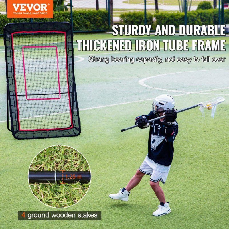 Outdoor Sports |  Lacrosse Rebounder for Backyard, 4×7 Ft Volleyball Bounce Back Net, Pitchback Throwback Baseball Softball Return Training Screen, Adjustable Angle Shooting Practice Training Wall with Target Outdoor Sports Outdoor Sports